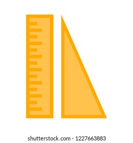 triangle ruler icon, school illustration - education icon, measurement scale tool