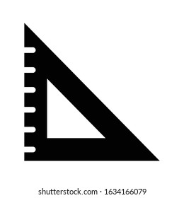 triangle ruler icon school solid style