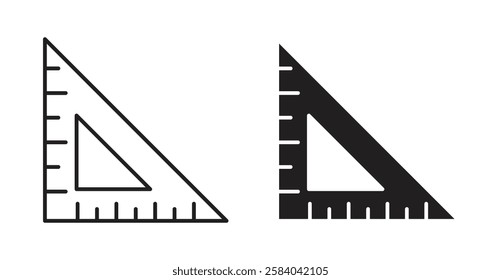 Triangle Ruler icon set in thin line. vector illustrations for web