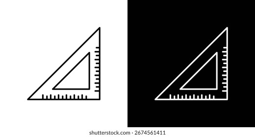 Triangle ruler icon. Simple Minimal Pictogram. Vector