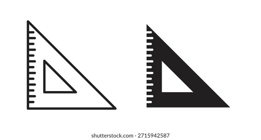 Triangle ruler icon in simple modern vector format. EPS icon pack