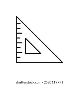 Triangle Ruler icon. simple thin line vector icon