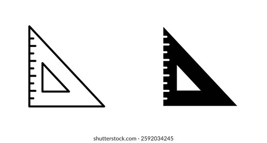 Triangle Ruler icon symbol collection on white background.