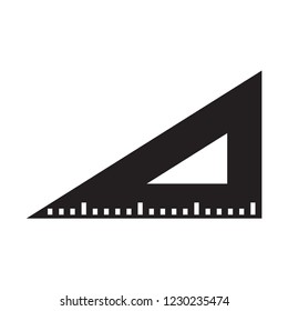 triangle ruler icon in trendy flat design 