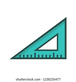 triangle ruler icon in trendy flat design 