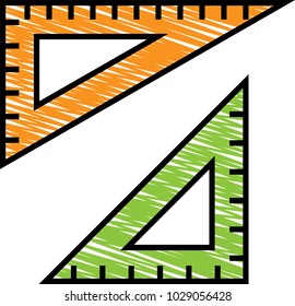 Triangle Ruler Icon Vector Art Illustration