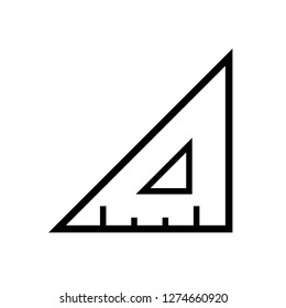 Triangle Ruler Icon Vector Illustration Logo Template.