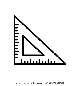 Vector del icono de la Regla del triángulo, icono del estilo de línea