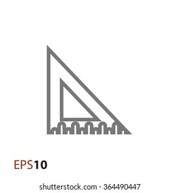 Triangle ruler icon for web and mobile