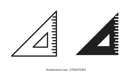 Icono de Regla triangular para Sitios web y diseño plano minimalista móvil.