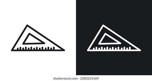 Triangle Ruler icons in black and white liner strokes for web design.