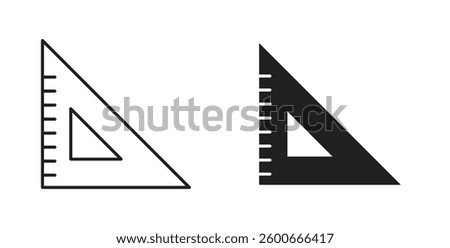 Triangle Ruler icons graphics set vectors