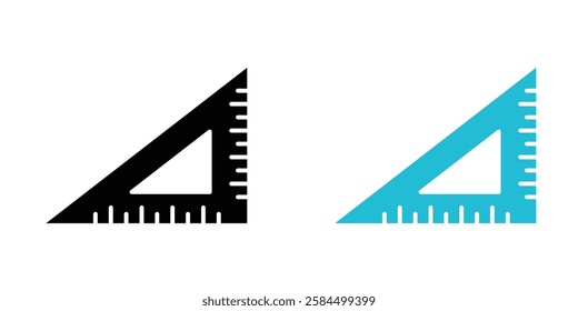 Triangle Ruler icons pack in black and colored version