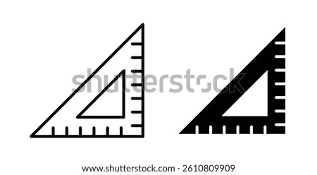 Triangle Ruler icons. thin line vector icons