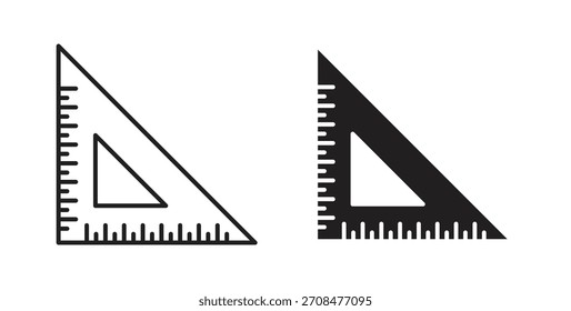 Ícones de régua triangular para usar design da Web, ilustração logo.Symbol.