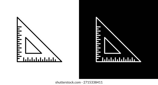 Modelo de vetor de ícones de régua triangular, EPS 10 para design