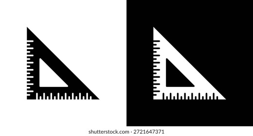 Ícones de régua triangular. Pixels de símbolo de ilustração de modelo de vetor perfeitos