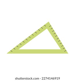 Triangle ruler isolated on white background. Measurement and drawing tool. Tilt angle meter.