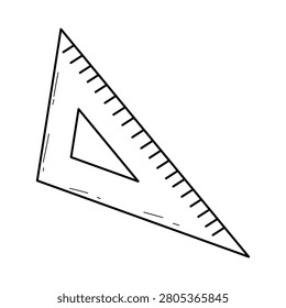 Triangle Ruler Line Art Icon Vector