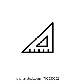 triangle ruler line black icon