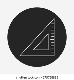Triangle ruler line icon