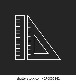 Triangle ruler line icon