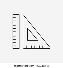 Triangle ruler line icon