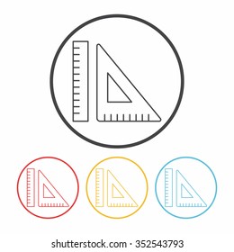 Triangle ruler line icon