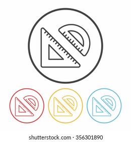 Triangle ruler line icon