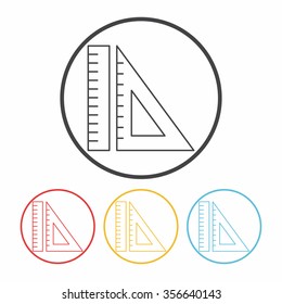 Triangle ruler line icon