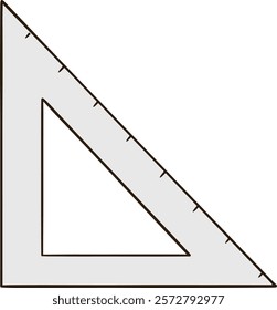 a triangle with a ruler on it