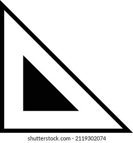 Triangle ruler on the school outline vector design 