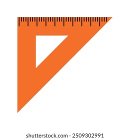 Triangle ruler on transparent background. Vector illustration for educational designs, geometry tools, and school-related content