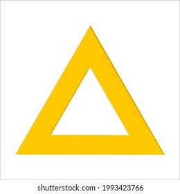 Triangle ruler on a white background for kdipart or web design