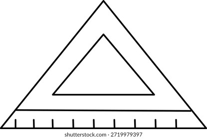 Ilustração do vetor de contorno da régua triangular