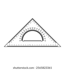 Triangle ruler [School supplies illustration]