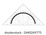 Triangle ruler or set square. protractor icon. Grids for a ruler in millimeter, centimeter. 0, 45 en 90 degrees. Rulers mm, cm scale. metric units measuring scale bars for ruler. School tools sign.