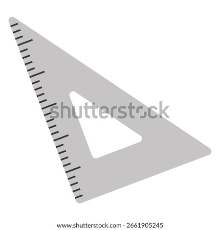 Triangle ruler, set square. School supplies. Vector illustration isolated on white background for study, school, university. Back to school concept.