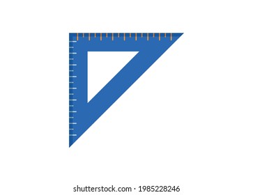 Triangle ruler. Simple flat illustration