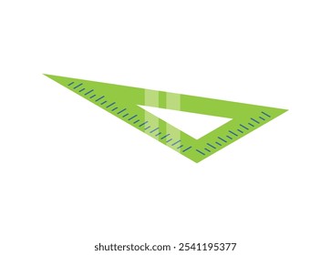 Triangle ruler. Simple flat illustration in isometric view