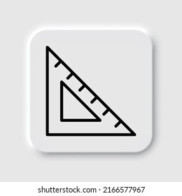 Triangle ruler simple icon vector. Flat design. Neumorphism design.ai