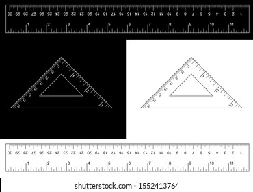 Triangle Ruler Square Set. Plastic School Drafting Drawing Right Angle Triangle Ruler. plastic triangular ruler  right angle  isosceles triangle vector
