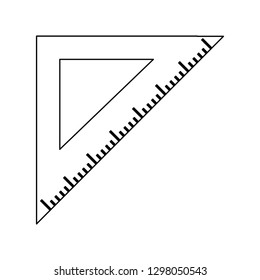 Triangle ruler symbol black and white