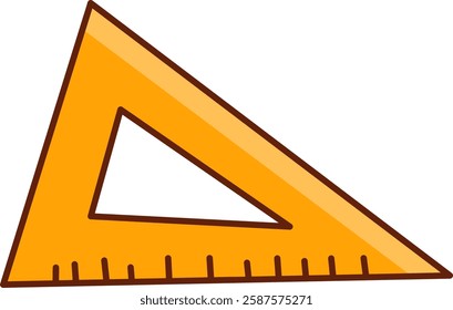 Triangle ruler, a tool used to make angles and measure length. An important symbol in mathematics and design.