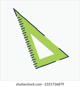triangle ruler vector art illustration for back to school ornament