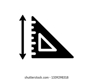 triangle ruler vector icon