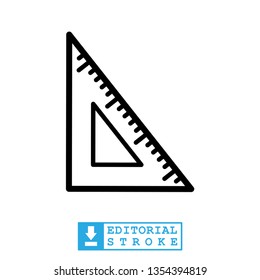 triangle ruler vector icon 