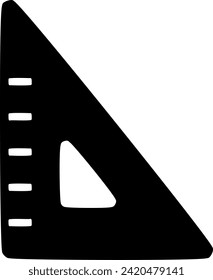 triangle ruler vector icon - simple round curve