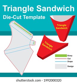 Triangle Sandwich Box template Die Cut fast food mold pack mold