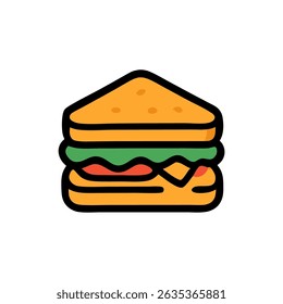 Triangle Sandwich Icon with Cheese and Lettuce